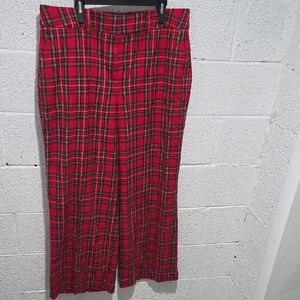 Lane Bryant Vibrant Red Plaid Pants